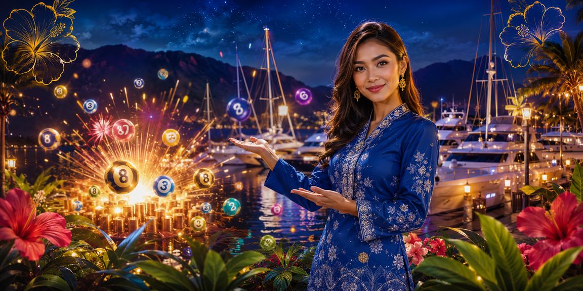 Peminat loteri Langkawi berpakaian baju kurung menyemak nombor di 58200